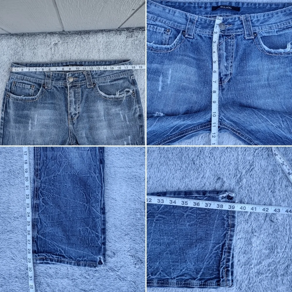 Black Premium Distressed Jeans Medium Wash 34x30 - Picture 13 of 14